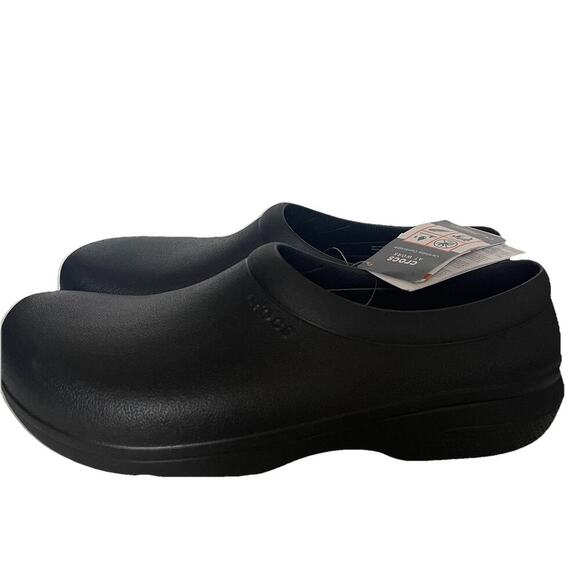 Crocs Adult On The Clock Clogs Slip On Slip Resistant Work Black Mens Size 12 - Picture 2 of 8